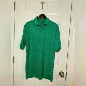 Bobby Jones polo short sleeve size large men’s golf polo green/white stripes